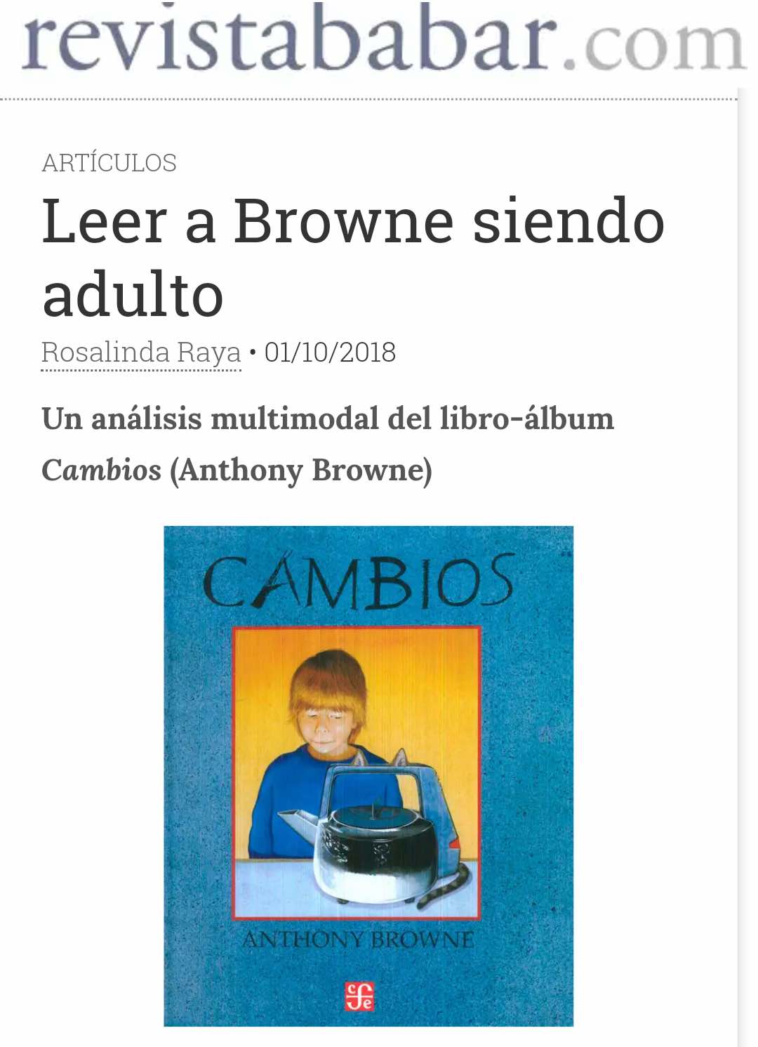 Leer a Browne siendo adulto