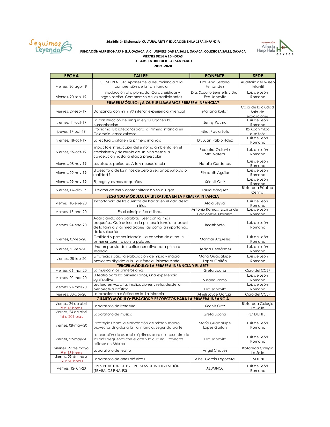 Plan formacion primera infancia vespertino 2019 2020